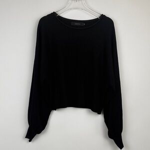 Zesica Womens Sweater Black Casual Knit Pullover Long Sleeve Top Soft Warm M